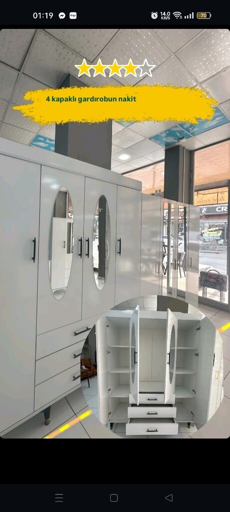 4 kapaklı dolap sıfır paketli ürünler satiyorum her rengi modeli var e - 8