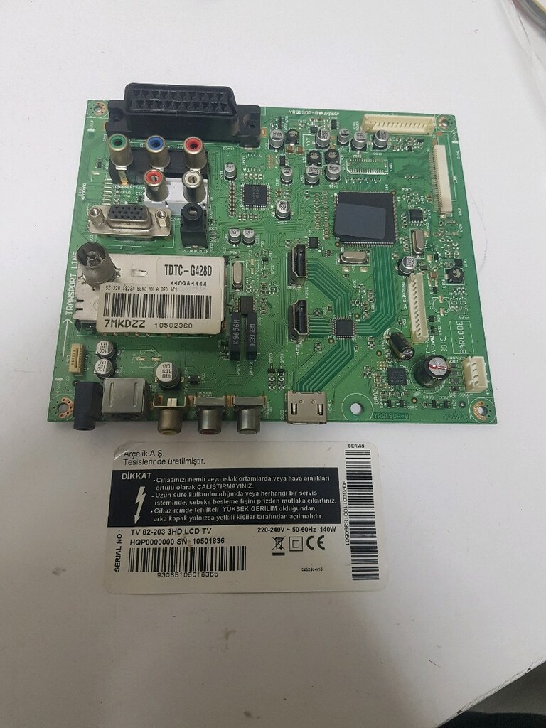 Arçelik 82-203HD lcd tv Anakart YRQ1SOR-8 - 2