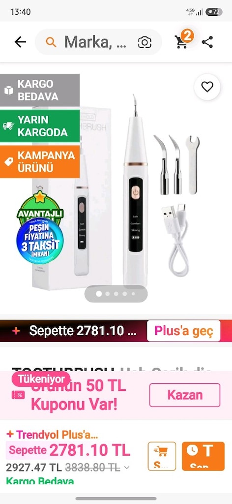 Sıfır ürün 3 aparatları yoktur elinde olan kullanabilir bu şekilde - 5