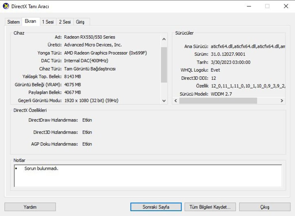 i5 7400 İşl. / RX550 4 GB E.kartı / 8 gb DDR4 RAM KASA - 6