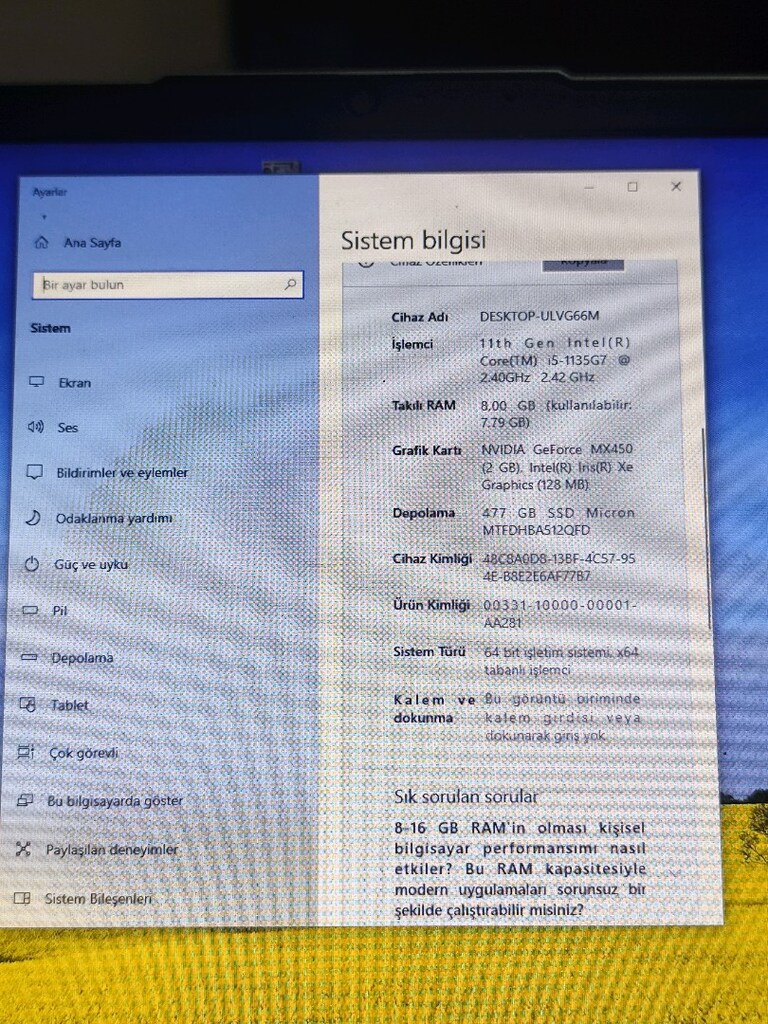 LENOVO İDEAPAD İ5 11. NESİL DOKUNMATİK 2 GB EKRAN KARTI 512 SSD - 6