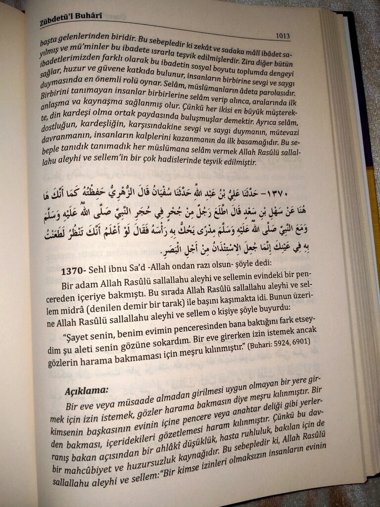 Dini kitap Zübdetül Buhari Hadisi şerifler kitabı - 10