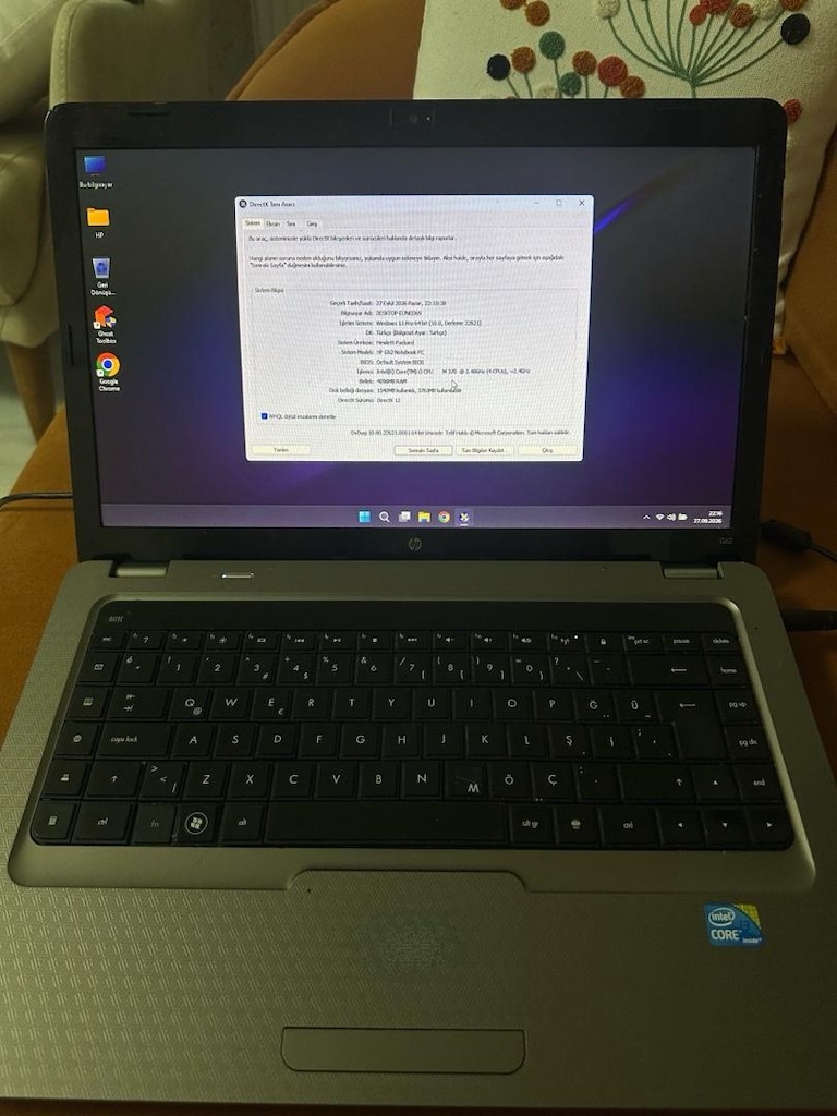Hp G62 İntel Core İ3 2.4Ghz 4Gb Ram 500gb Harddisk Notebook Pili var - 2