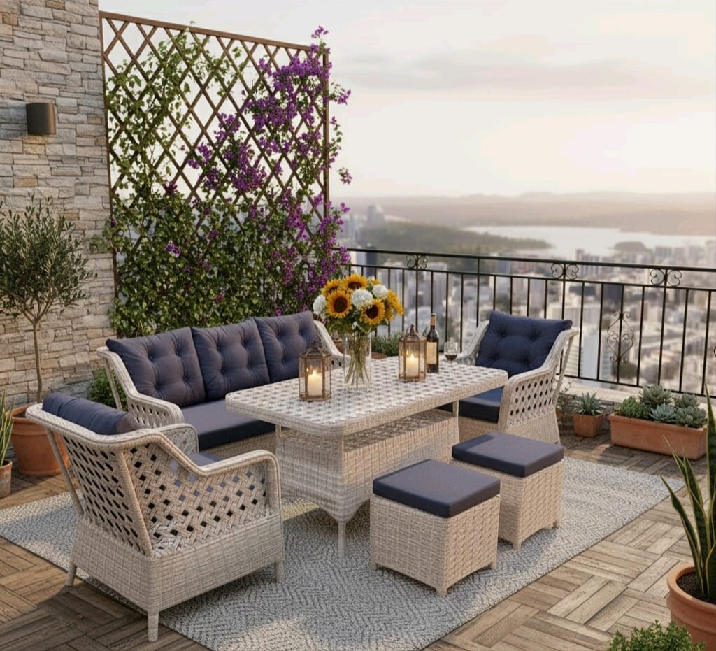 bahçe balkon mobilyasi, rattan mobilya - 8