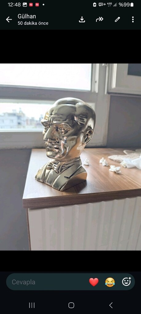 1.5 Kg Masif Pirinç Döküm Atatürk Büstü - 2