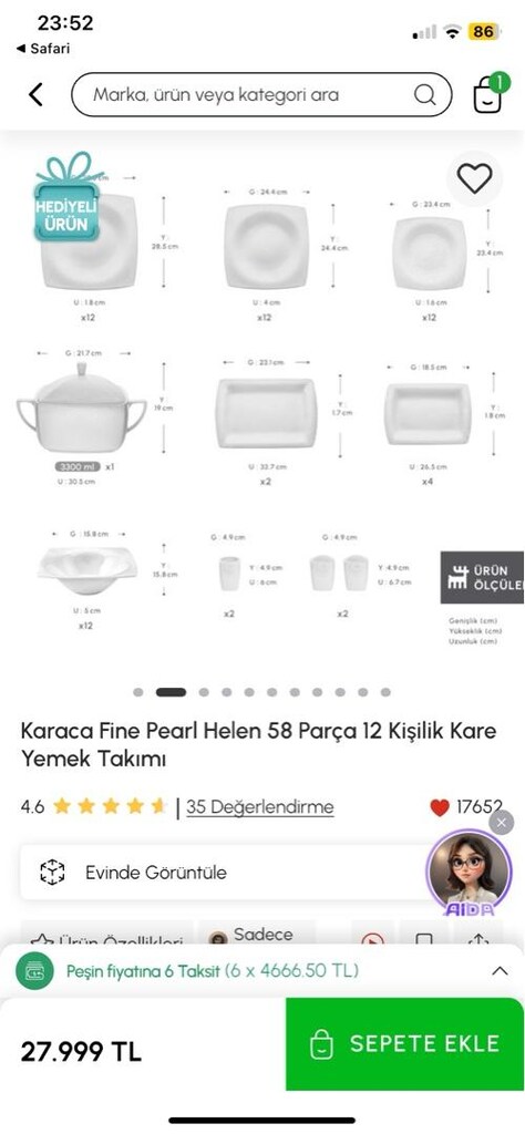 Karaca Fine Pearl Helen Yemek Takımı - 7