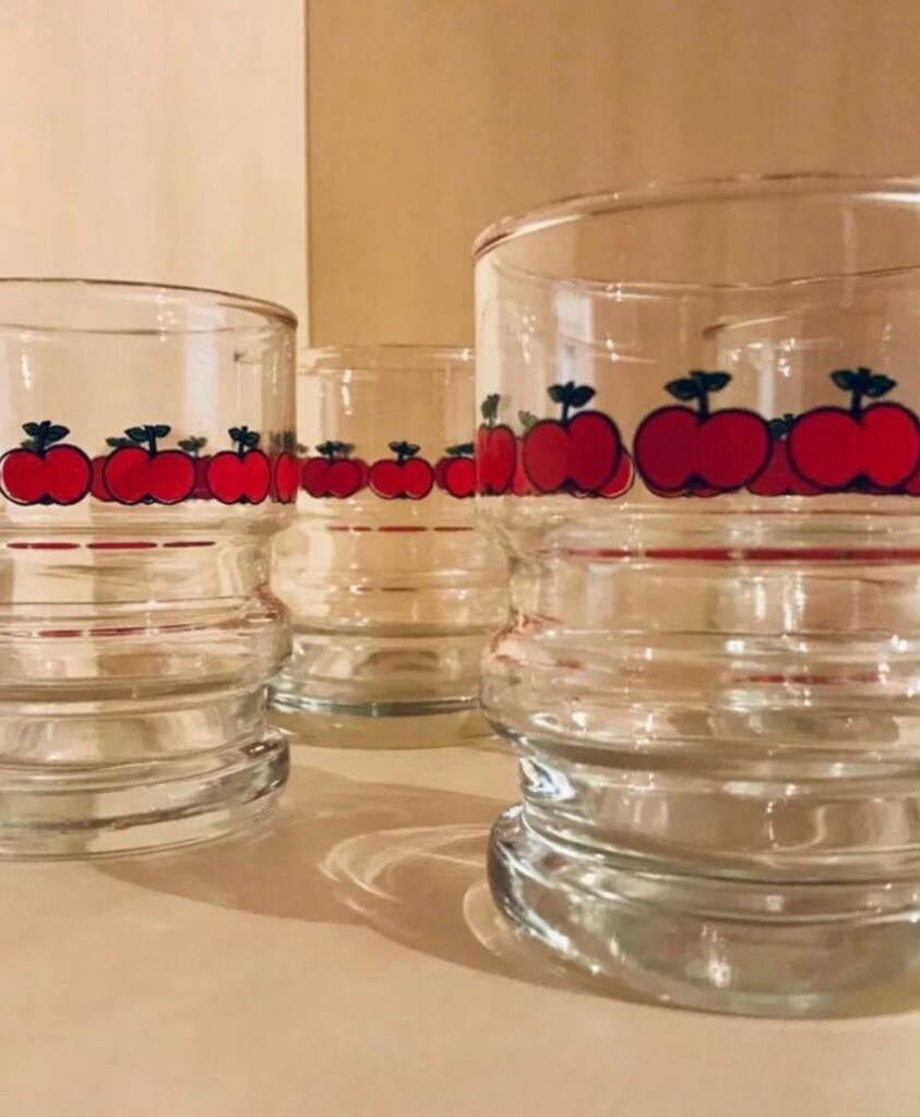 Vintage Elma Desenli 4’lü Bardak Takımı - 3