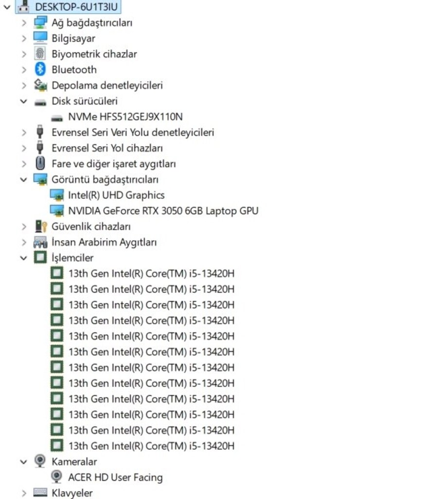 i5 13. Nesil Acer Nitro G@ming garantili oyun canavarı laptop - 9