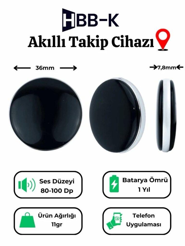 HBB-K TAG İOS&ANDROİD UYUMLU GPS AKILLI TAKİP CİHAZI - 3