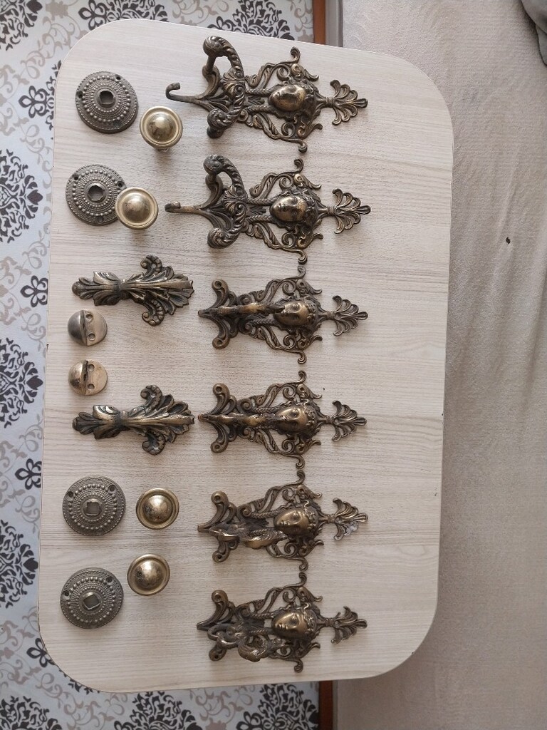 Antika pirinç askılıklık kapı kulpu - 7