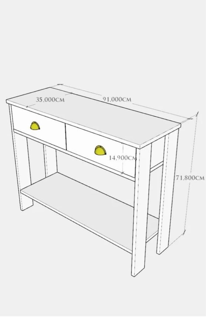 Sahibinden Ünüvar Konsept Antrasit Retro Dresuar - 91 cm - 2