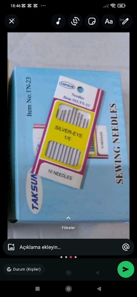 dikiş ve Yorgan iğnesi paketi 10 TL 10 paket alımlarda 75 TL - 2