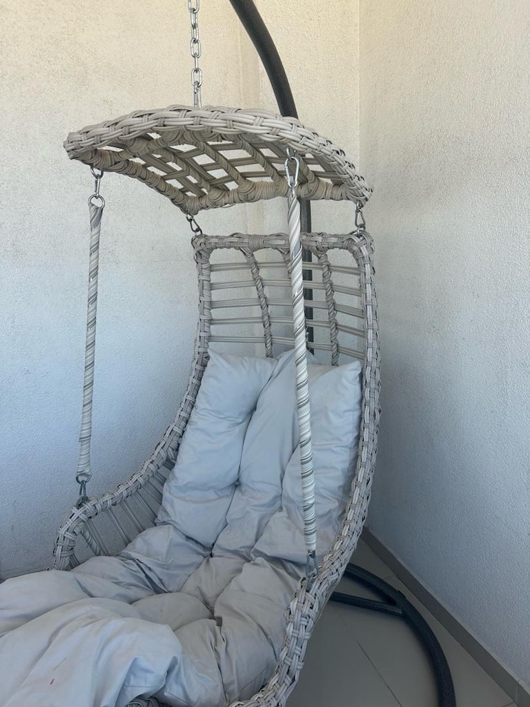 Rattan ayaklı balkon bahçe salıncağı - 3