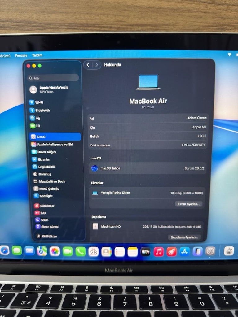 MacBook Air / M1 / 13 inç / 8 GB Ram / 256 GB Ssd - 2