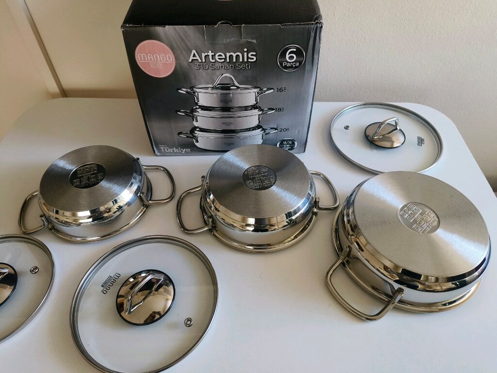 SIFIR Mango Artemis 6 Parça Çelik Sahan Seti 16/18/20cm - 3
