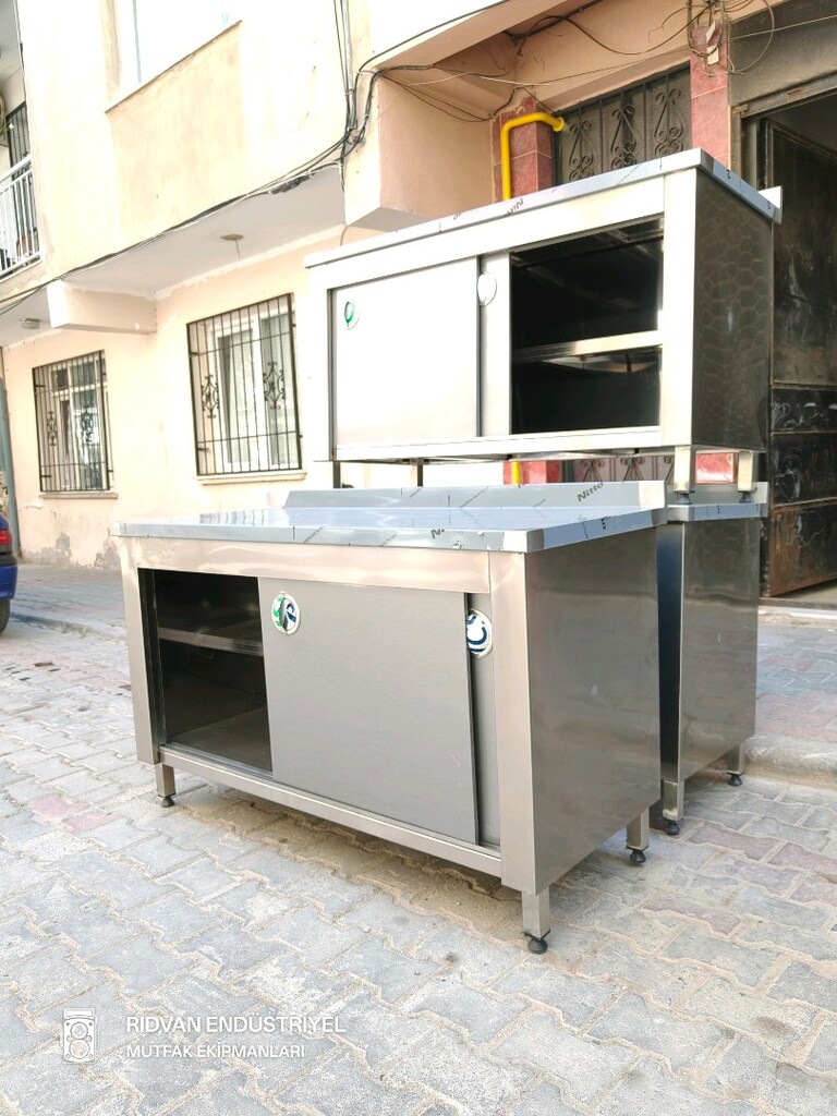 140 cm krom tezgah endüstriyel hazır mutfak krom çalışma tezgahı - 10