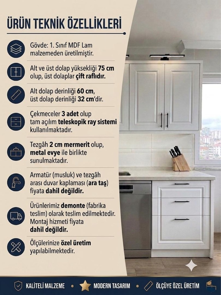 EKONOMİK MUTFAK TEZGAH EVYE DAHİL - 2