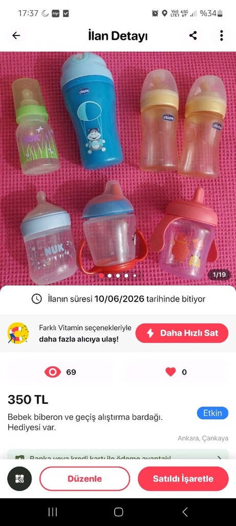 Bebek emzirme yastığı minderi. Temiz. İsteyene biberon da var. - 14