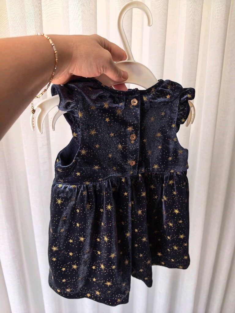 YILDIZLI LACİVERT BEBEK TULUMU - 3