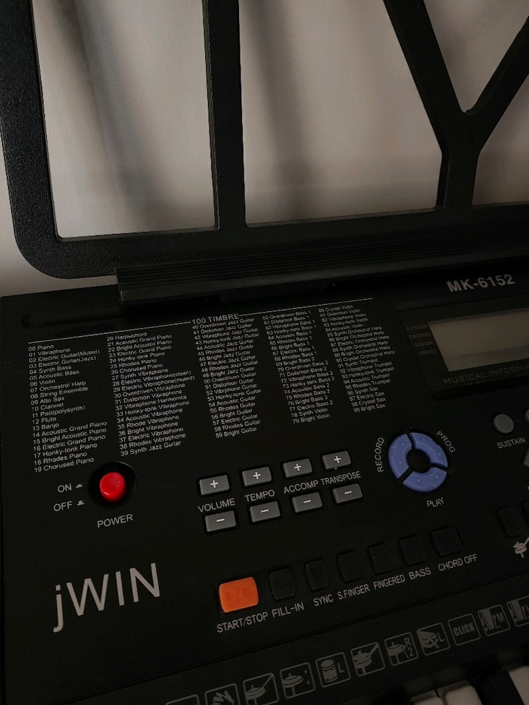 JWIN MK-6152 61 Tuşlu Org + Nota Sehpası + X Stand - 6