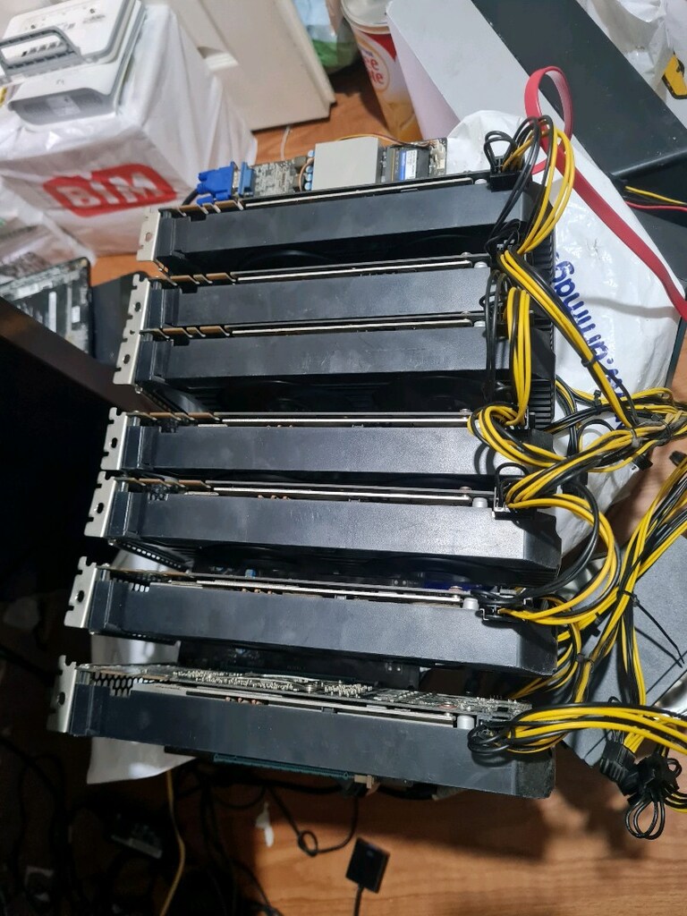 Mining Ekran Kartları 4GB BTC Mining kart 1650W Power DDR4 Ram Anakart - 7