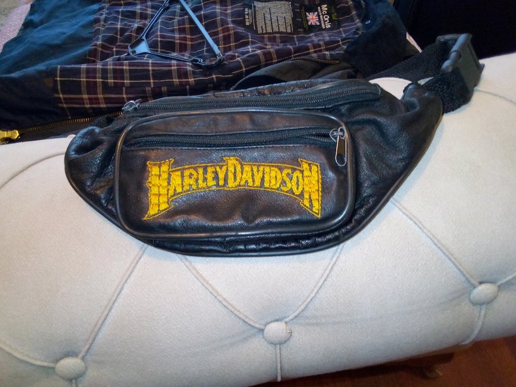 Harley Davidson bel çantası deri üç bölmeli - 9