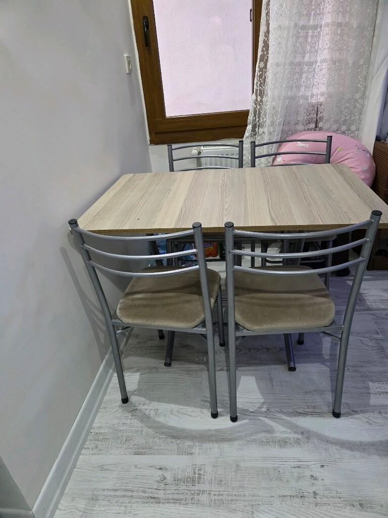 Açık Ahşap Mutfak Masa Takımı / 4 Sandalyeli Yemek Masası - 6