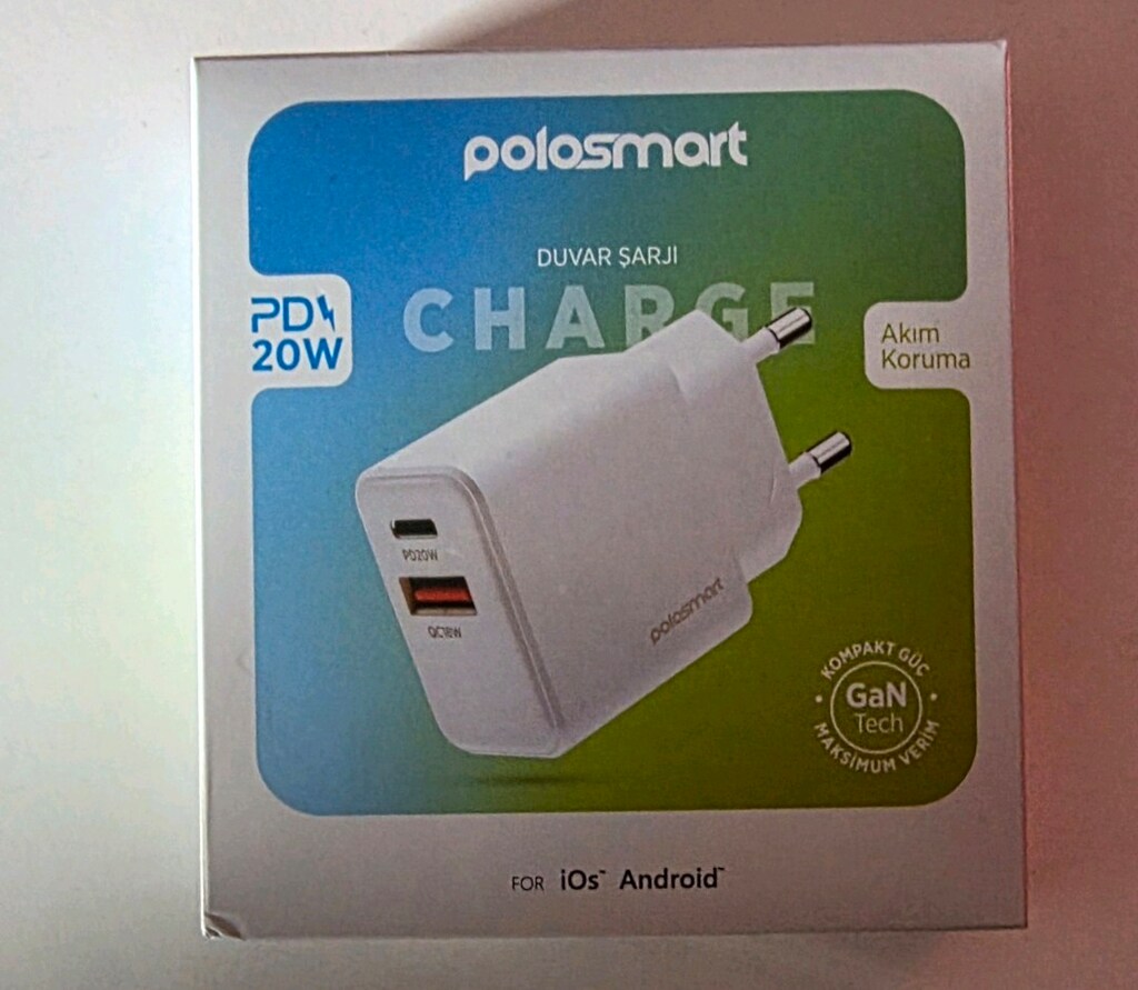 Polosmart PBS136 Hızlı 1 USB 1 PD Çıkışlı 20W Şarj Adaptörü Duvar Şarj - 10