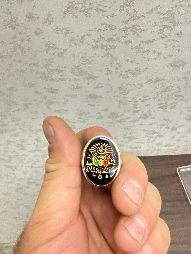 925 Ayar Gümüş Osmanlı Sembollü Erkek Yüzük Fiyat 7500TL 25.22Gr - 2