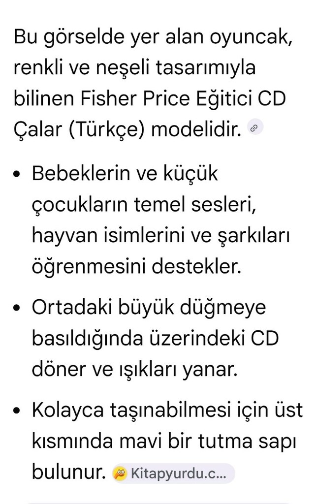 Fısher price eğitici CD çalar Türkçe 20x18. Cm teli kopmuş çalışmıyor - 5