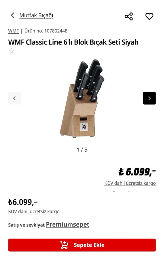 WMF Classic Line Blok Bıçak Set Sıfır - 7
