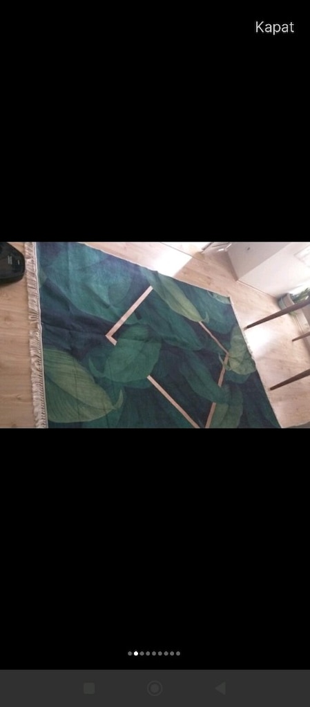 Yeşil Yaprak Desenli Kilim - 2