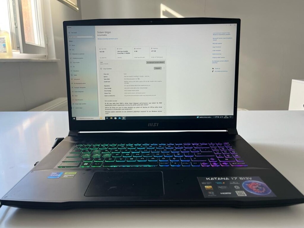 MSİ KATANA 17-İ7-13.NESİL- RTX 4050 -17.3 Büyük Ekran OYUN BİLGİSAYARI - 8