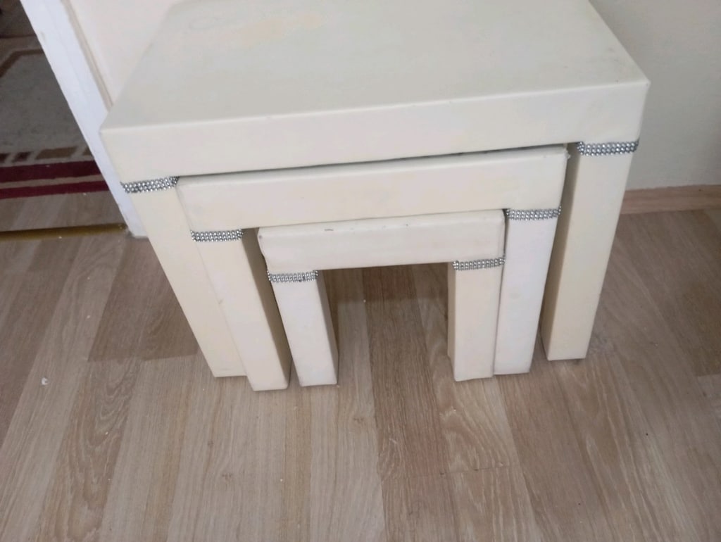 Üçlü Beyaz Sehpa tk - 6