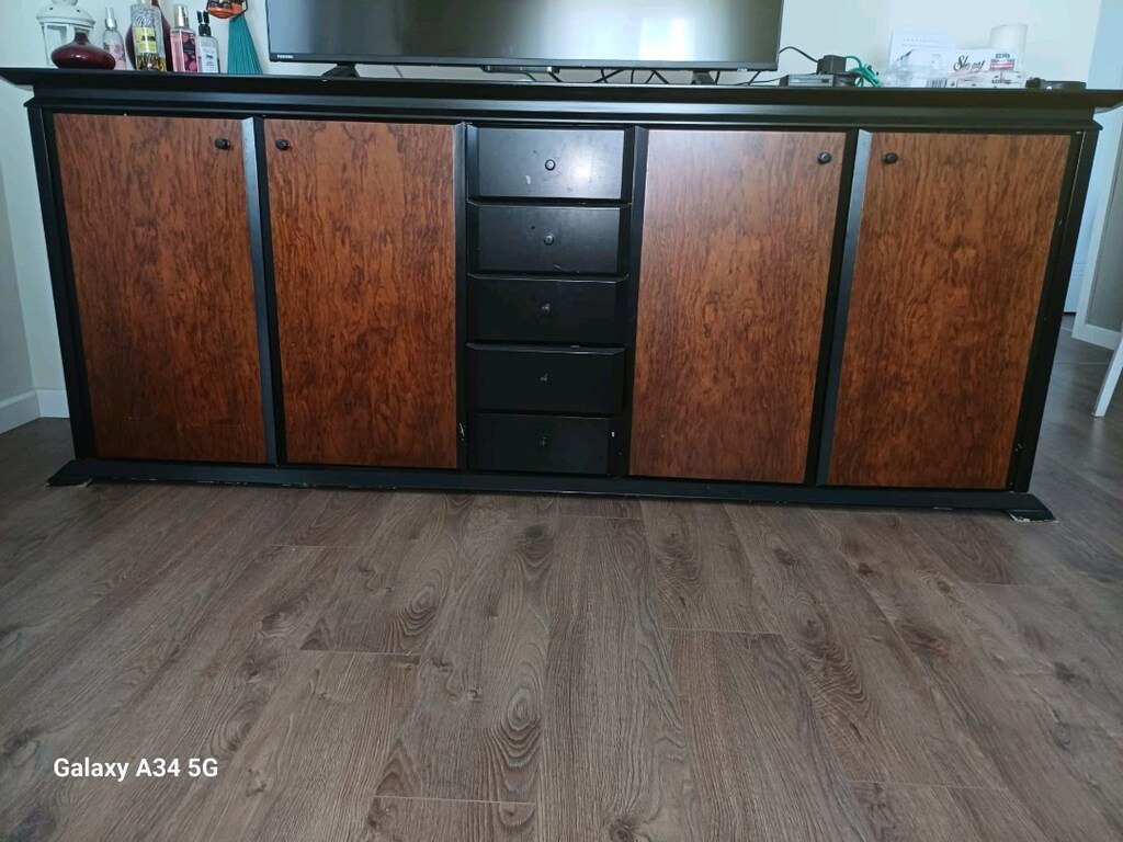 gül ağacı kaplamalı mdf büfe - 2