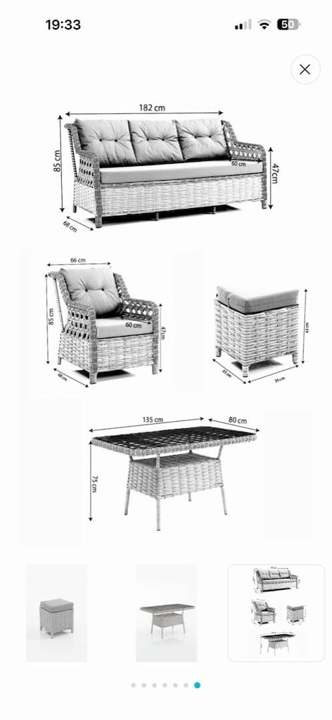 rattan üçlü koltuk - 2