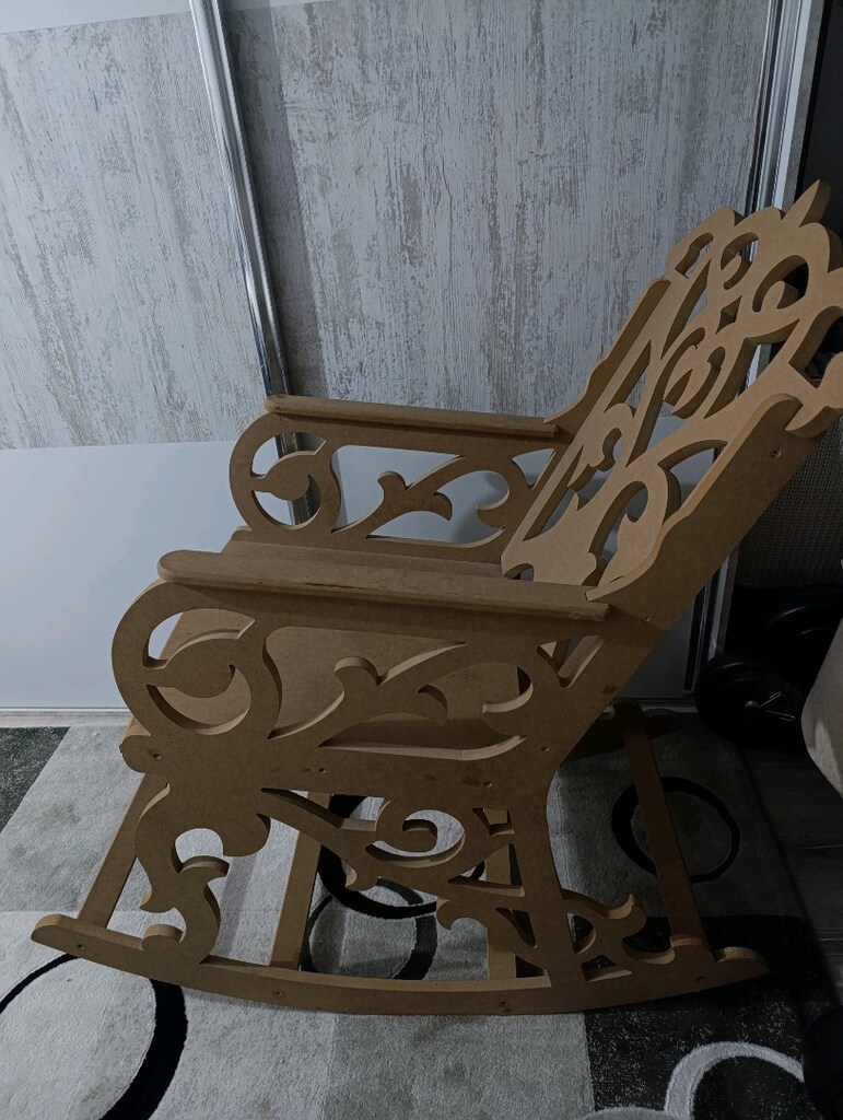 MDF SALLANİR İŞLEMELİ SALLANİR SANDALYE - 2