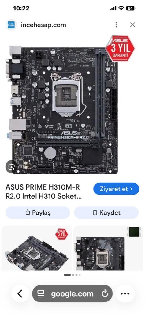 SIFIR ASUS H310M-F R2.0 1151Pin GAMİNG ANAKART - 6