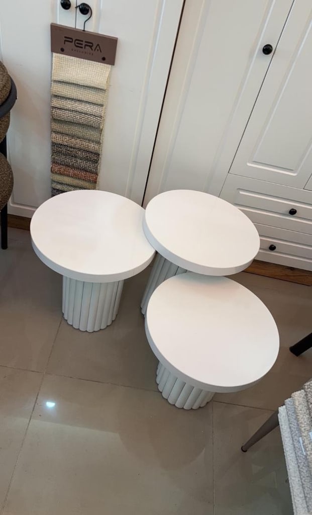 Beyaz bohem sehpa set - 4