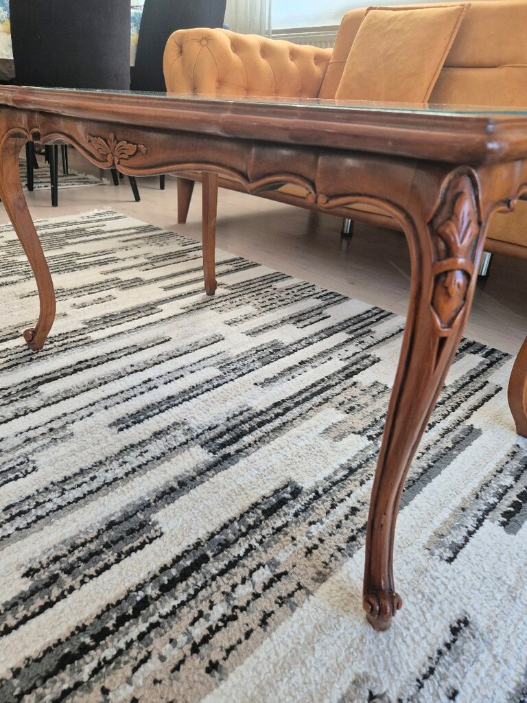 Ahşap detaylı cam sehpa - 3