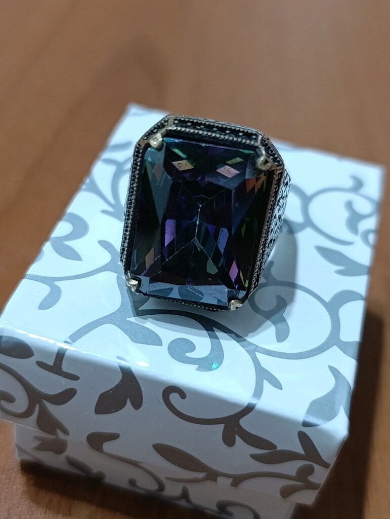 mistik topaz taşlı yüzük 22 gram - 9