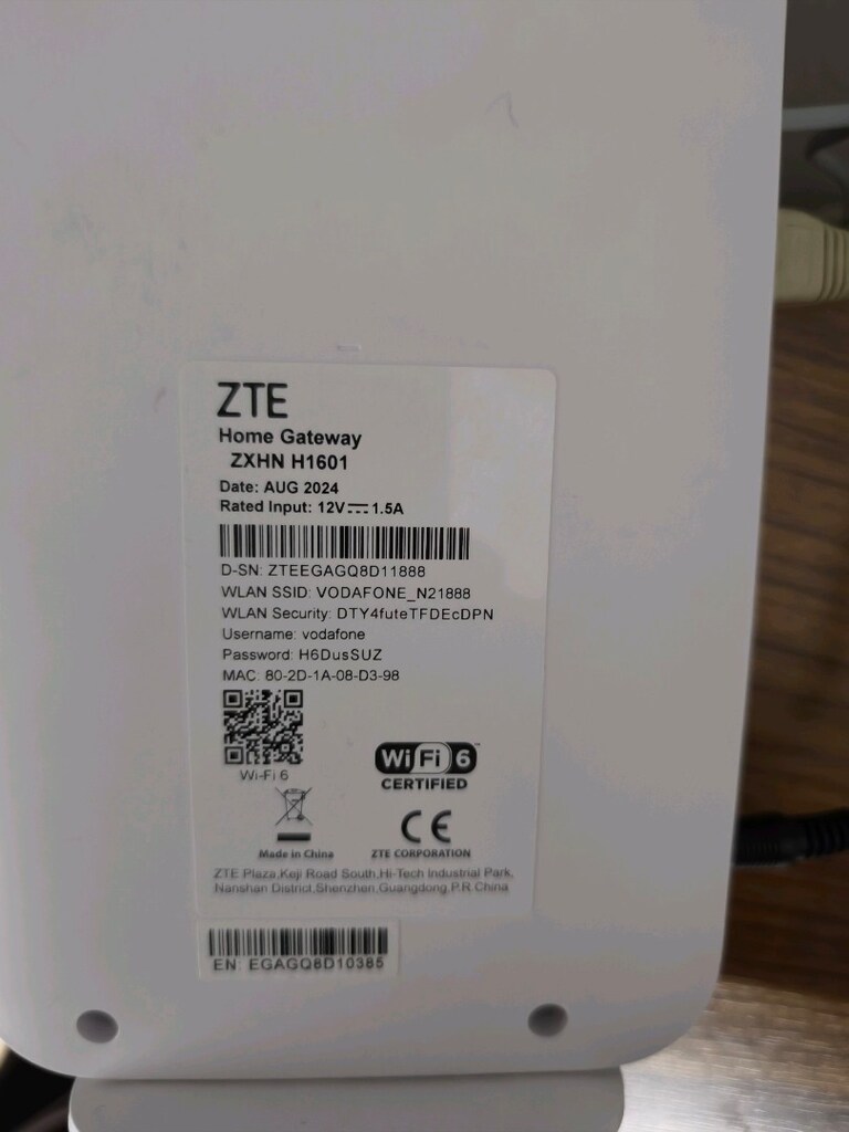 ZTE ZXHN H1601-P WI-Fi6 AX3000 Premium VDSL Modem - 4