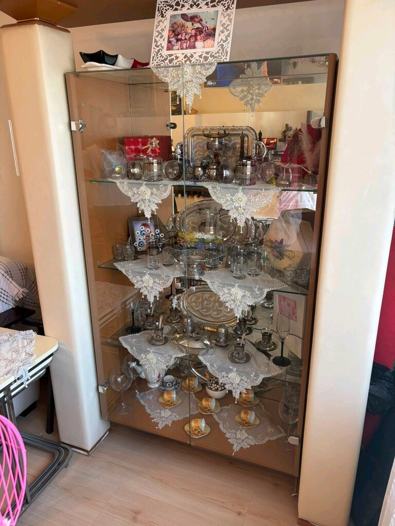 Deri kenarlı cam gümüşlük - 3