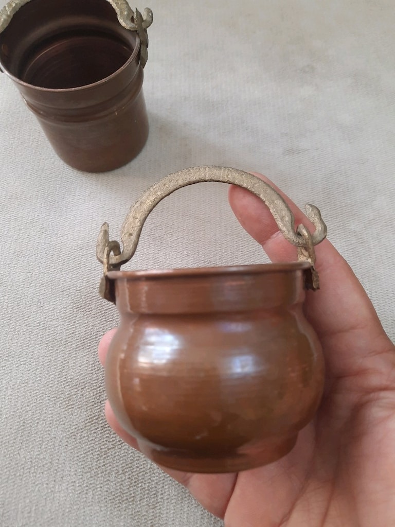 dönem 2li bakır bakraç kulplu kaseler - 3