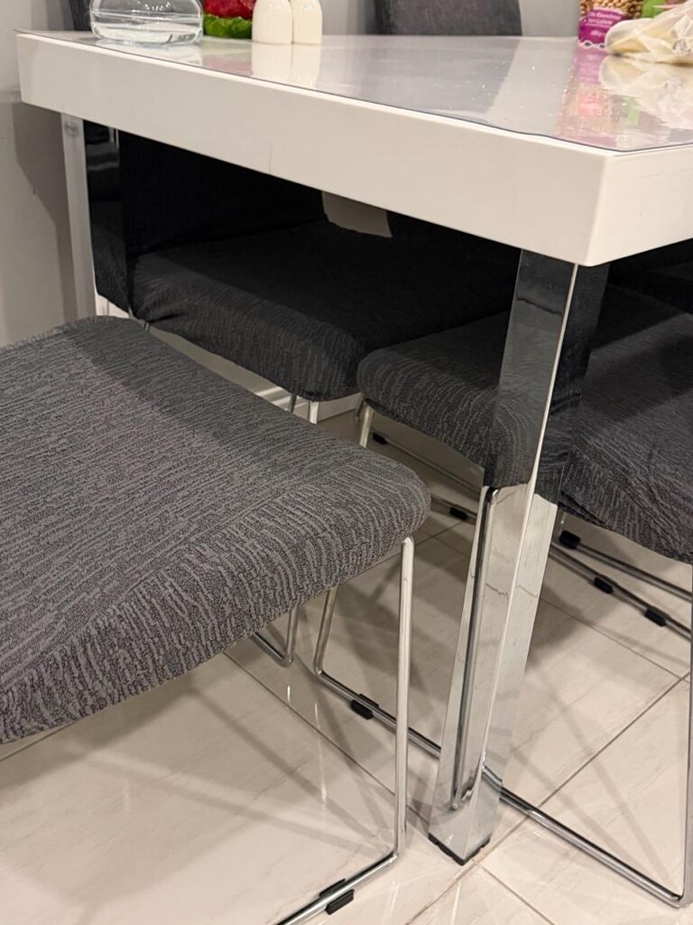 130x80 beyaz lake yemek masası - 3