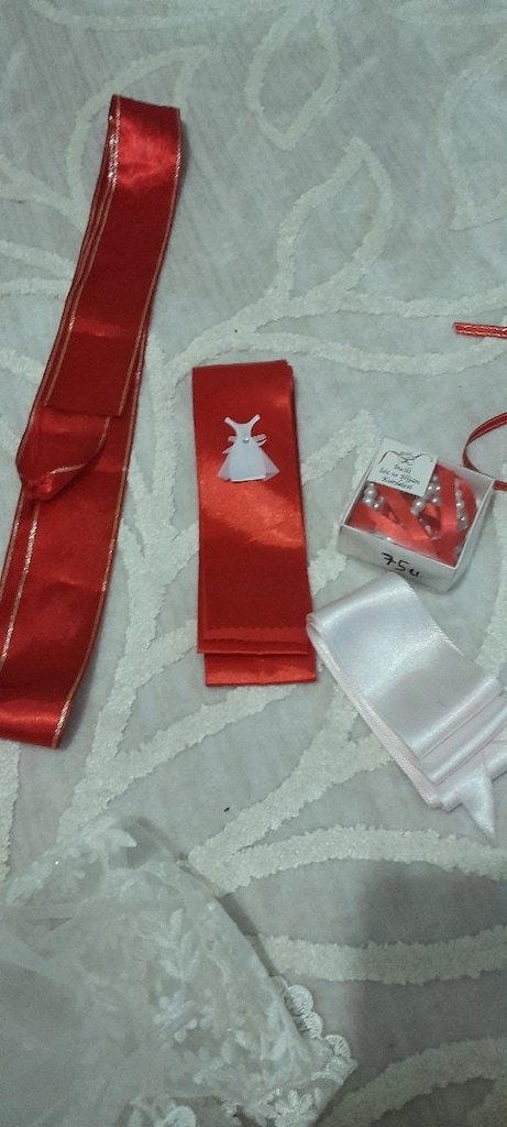 düğün kına icin tanç kurdele yelpaze duvak nisan kurdelesi - 13