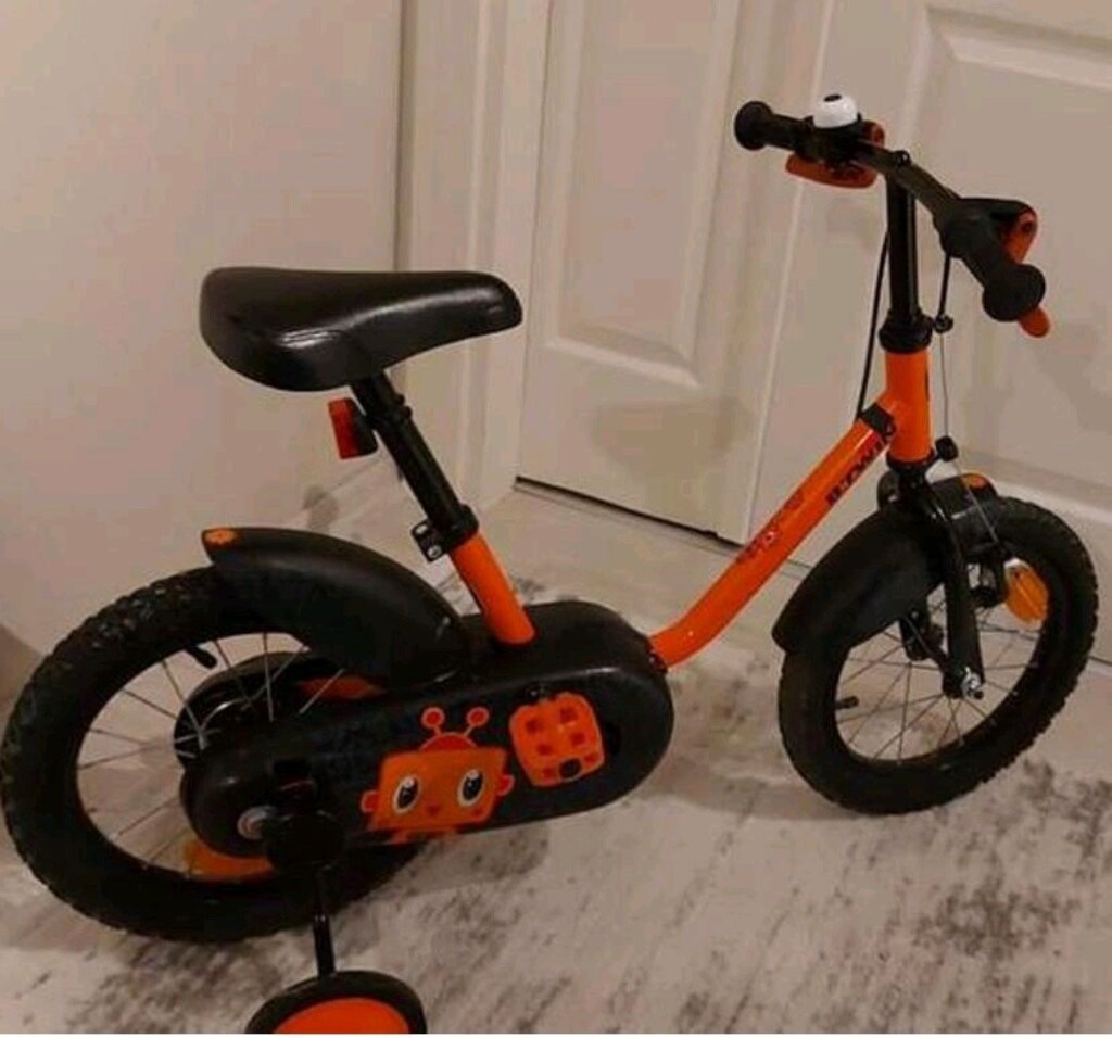 btwin Decathlon 500 14 jant 3-7 yaş turuncu renk robot desenli bisikle - 4