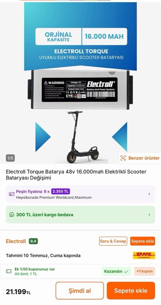 ELEKTRİKLİ SCOOTER BATARYASI - 4
