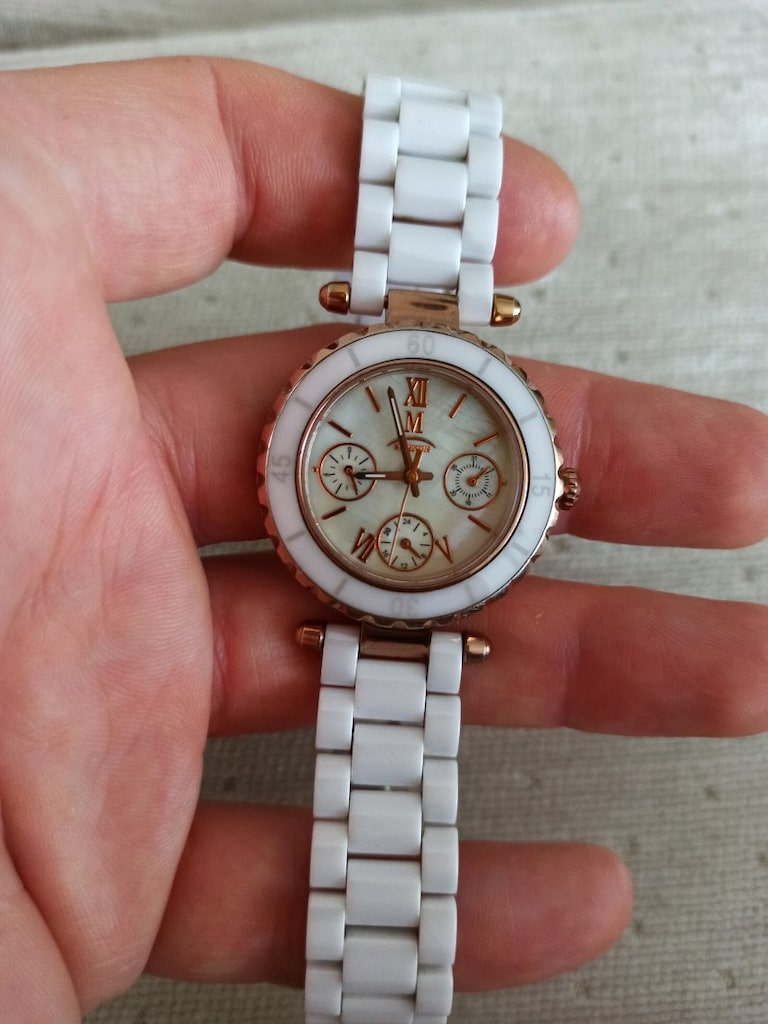 orjinal Momentus Sedef kadran seramik kordon rose Gold bayan saat - 2