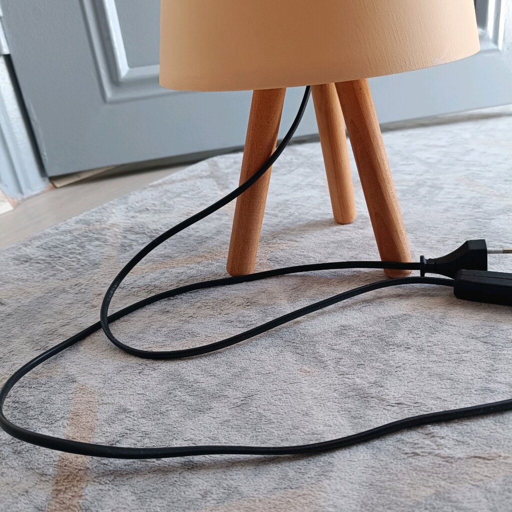 3 ayaklı beyaz tripod lambader ve abajur 2'si birlikte verilecektir - 7